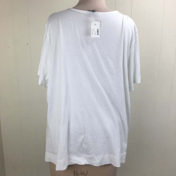 NWT Fashion Bug Essentials White V-Neck T-Shirt 4X - Picture 5 of 5